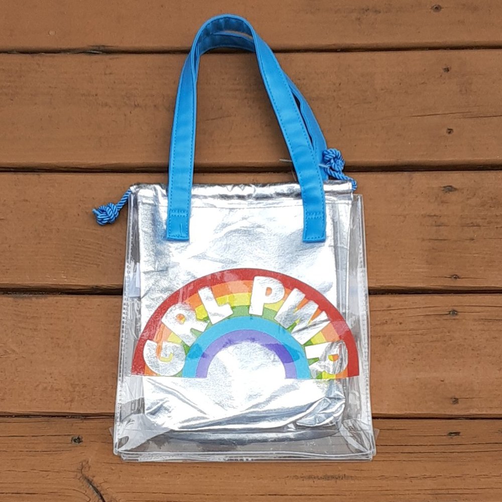 "GRL PWR" CLEAR BAG WITH REMOVABLE POUCH - NEW!